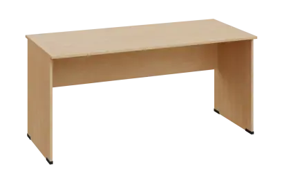 EPL 17 - 16 stůl kancelářský, dřevěná podnož, deska 18 mm, široký 1600 mm, bříza světlá